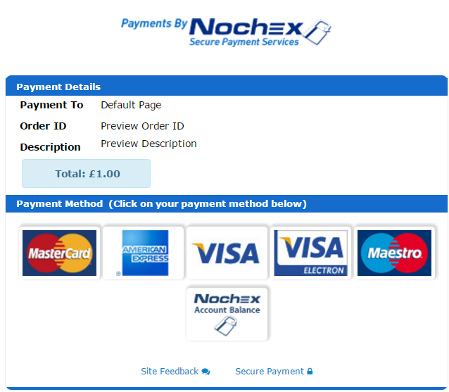 nochex tablet card type