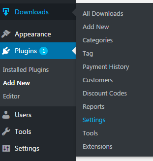 plugin settings