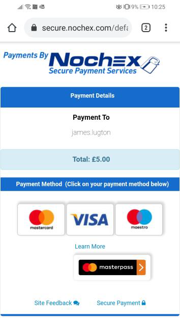 Payment page