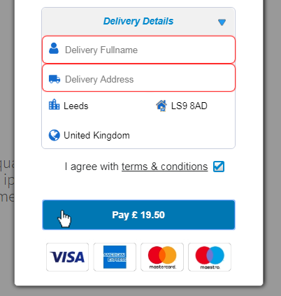 Delivery Details Widget example